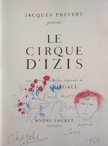 Autographed book by artist Chagall