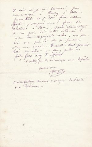 Gauguin autographed letter to Pissarro