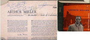 Marilyn Monroe and Arthur Miller autograph record on their wedding day